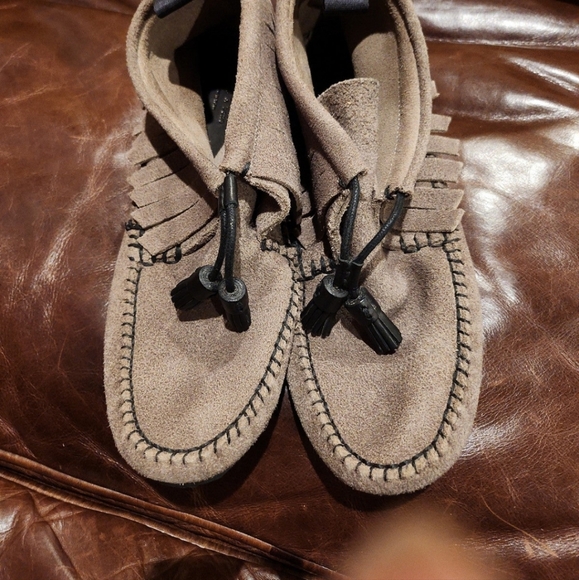 Rag & Bone Madrid Fringe Suede Moccasins Boots 39.5 - Picture 2 of 5